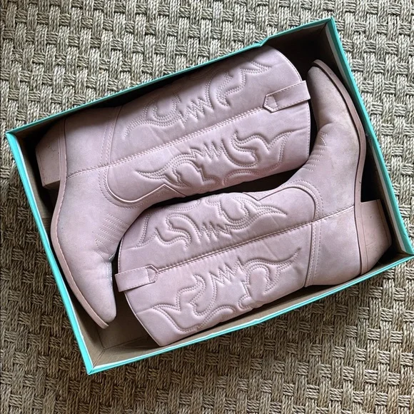 Soda Western Cowboy Pointed Toe 💖🤠 Knee High Pull On Tabs Boots - Picture 3 of 7